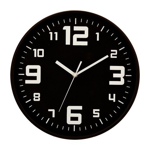 RELOJ PARED NEGRO 30CM REF.83371